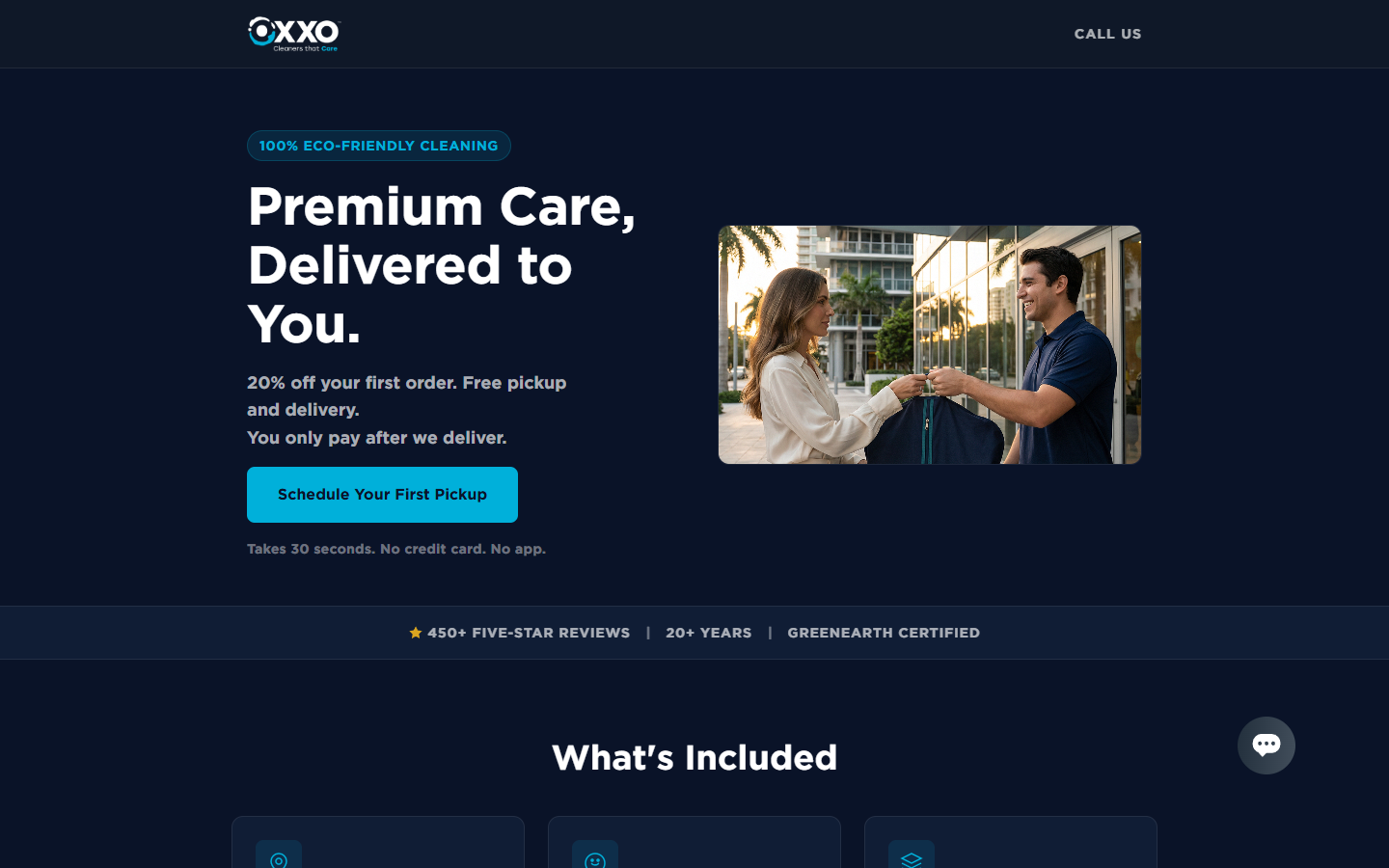 OXXO Care Cleaners AI-built landing page